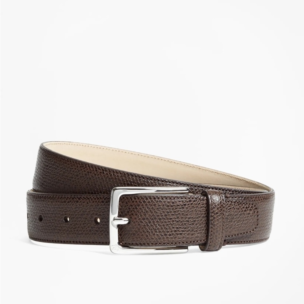 Brooks Brothers 1818 Textured Leather Belt- Brown- SIZE 38